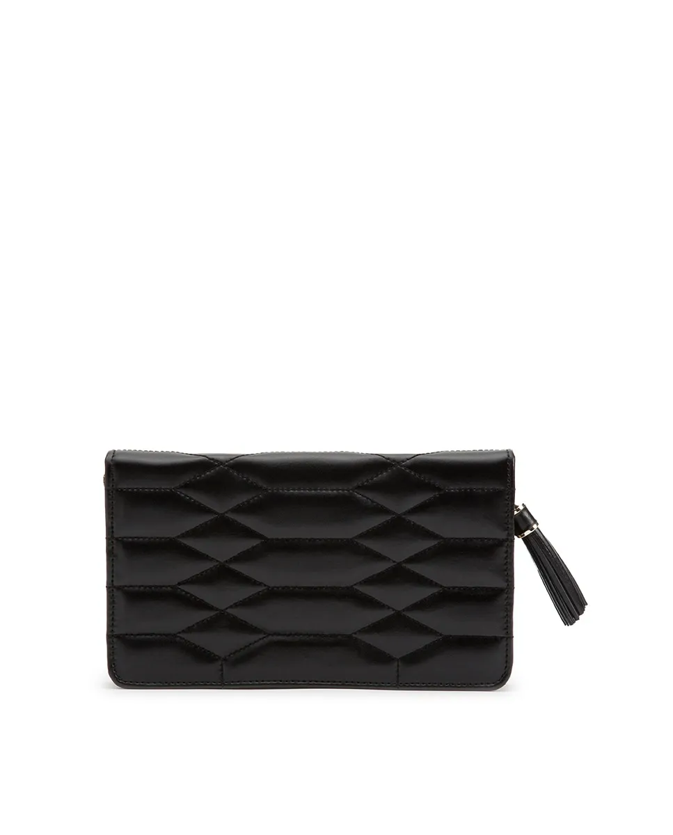 Дорожный кошелек-шкатулка Caroline черного цвета на молнии Wolf, черный 
Дорожный кошелек-шкатулка Caroline черного цвета на молнии Wolf, черный