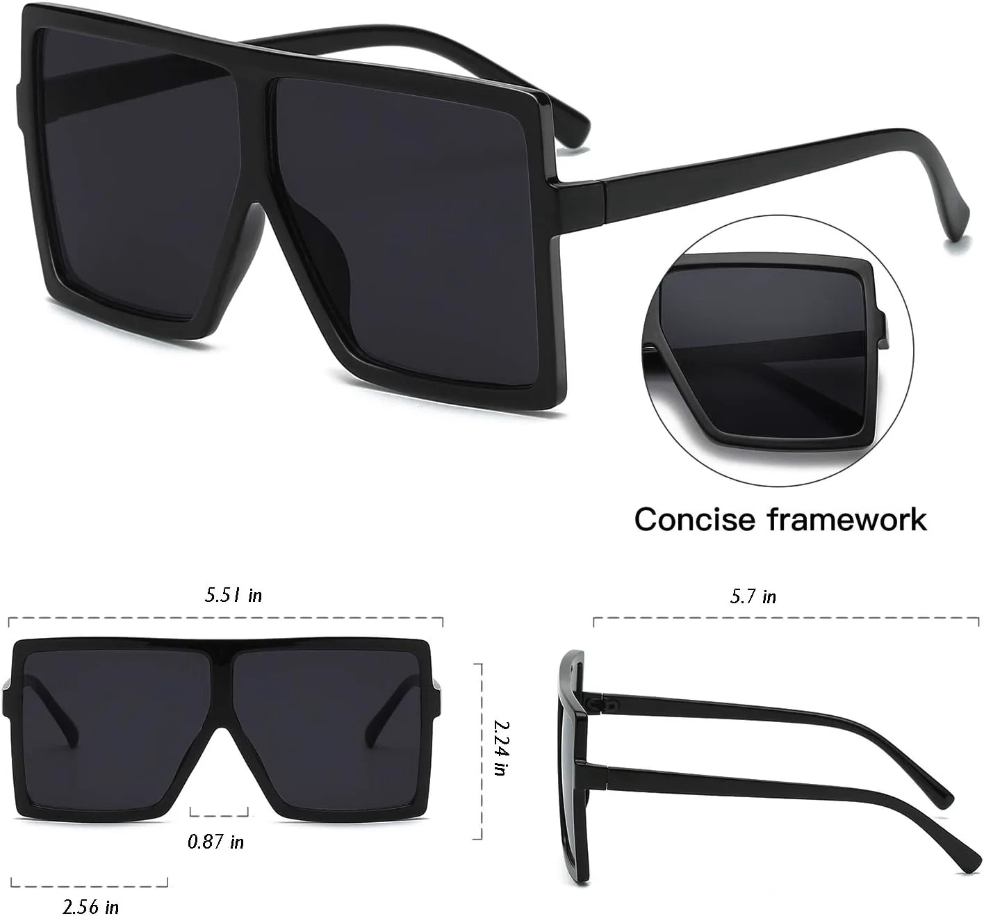 Квадратные солнцезащитные очки GRFISIA увеличенного размера для женщин и мужчин, с плоской верхней частью, модные солнцезащитные очки, 2 Black/Black+tortoise/Brown
Квадратные солнцезащитные очки GRFISIA увеличенного размера для женщин и мужчин, с плоской верхней частью, модные солнцезащитные очки, 2 Black/Black+tortoise/Brown