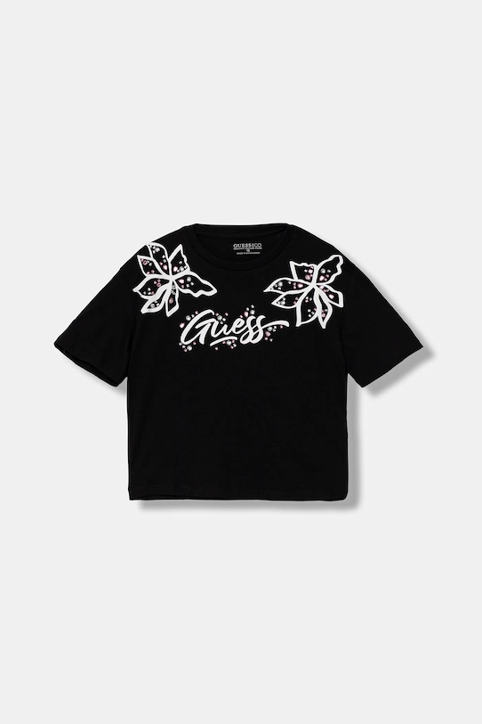 Детская хлопковая футболка Guess, черный
Детская хлопковая футболка Guess, черный