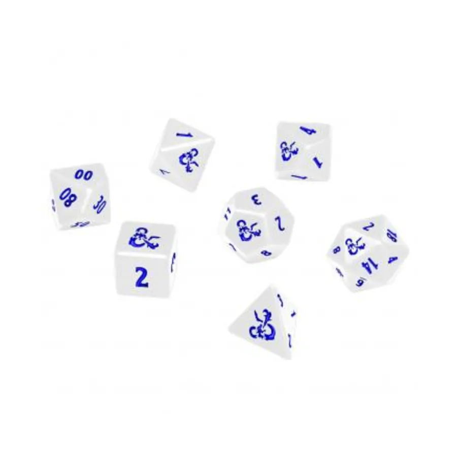 D&D Icewind Dale Dice — белый с синим металлическим поли-набором (7), Official Dungeons and Dragons Dice & Accessories
D&D Icewind Dale Dice — белый с синим металлическим поли-набором (7), Official Dungeons and Dragons Dice & Accessories