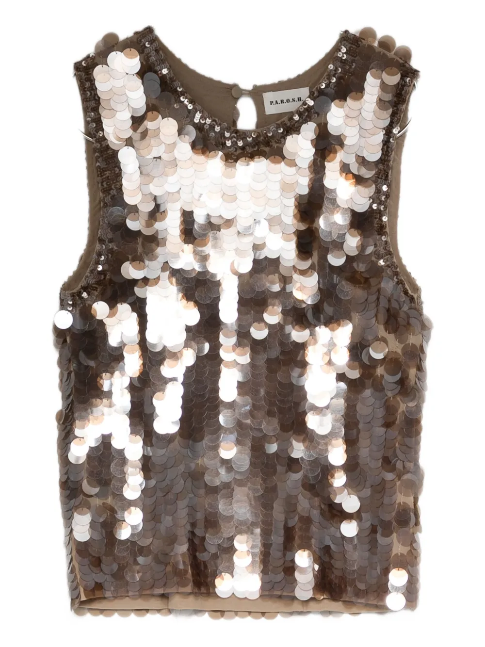 Блузка без рукавов, украшенная пайетками P.A.R.O.S.H., нейтральный
Блузка без рукавов, украшенная пайетками P.A.R.O.S.H., нейтральный
