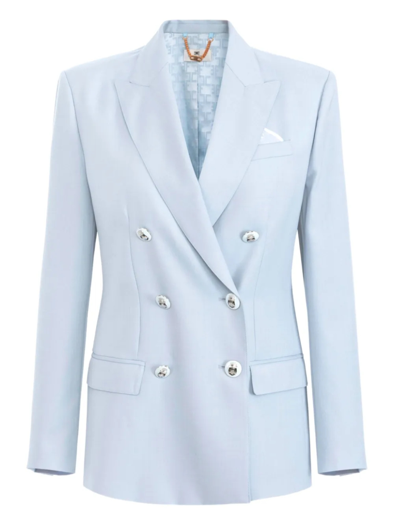 Двубортный пиджак строгого покроя Elisabetta Franchi, синий
Двубортный пиджак строгого покроя Elisabetta Franchi, синий