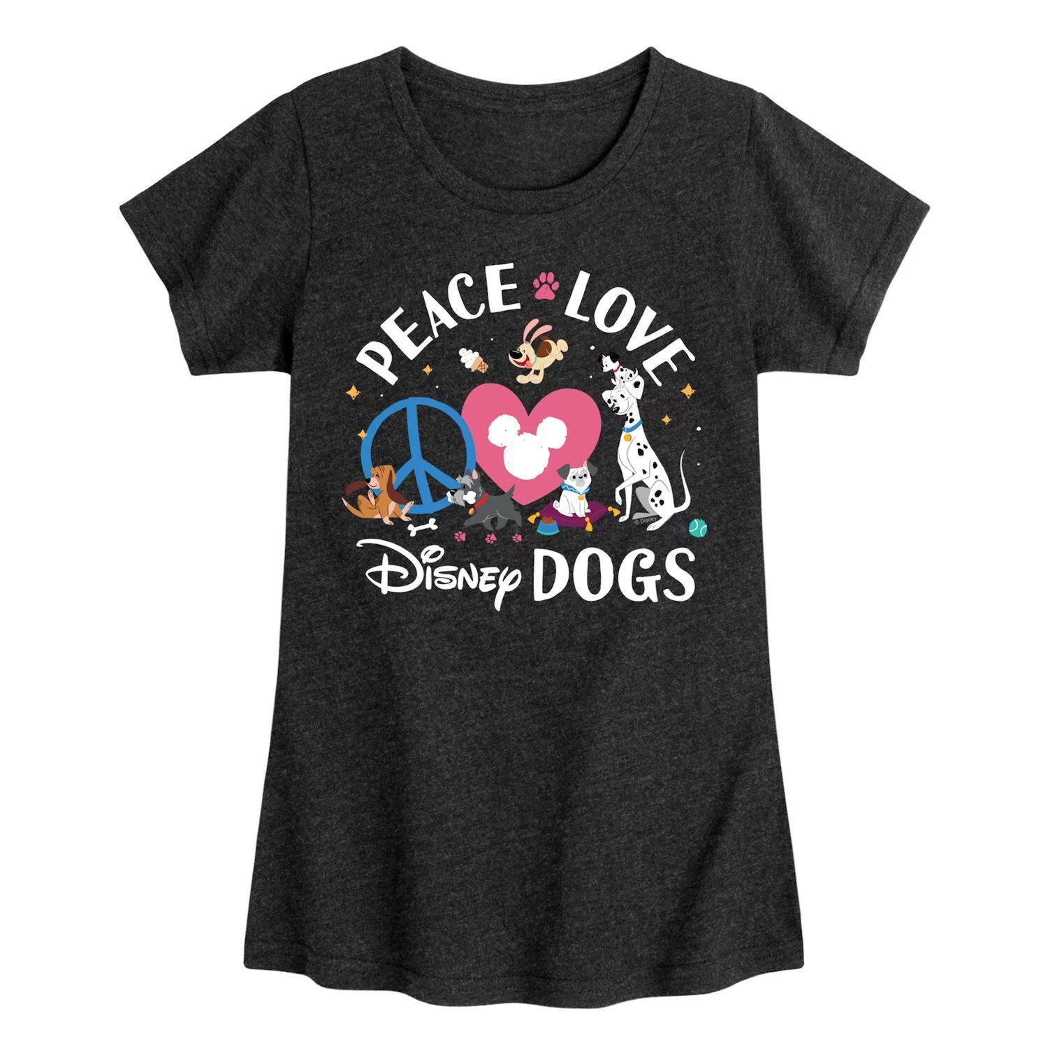 Футболка с рисунком Disney's для девочек 7–16 лет Peace Love Disney Dogs Licensed Character, черный
Футболка с рисунком Disney's для девочек 7–16 лет Peace Love Disney Dogs Licensed Character, черный