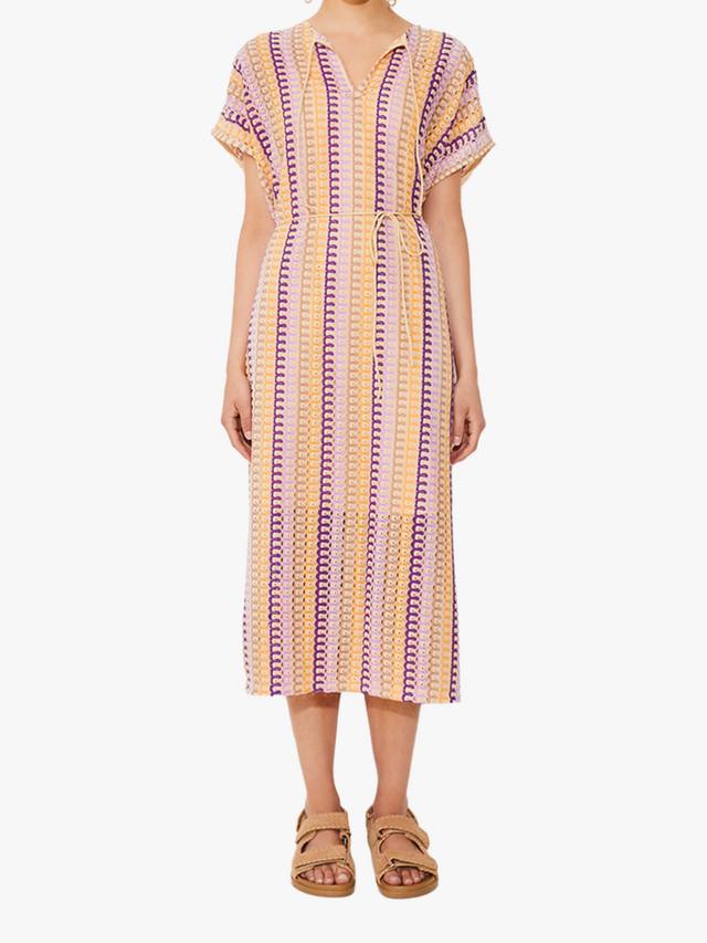 Платье миди Calvin с волнистыми полосками и элементами крючком SUNCOO, Multi
Платье миди Calvin с волнистыми полосками и элементами крючком SUNCOO, Multi