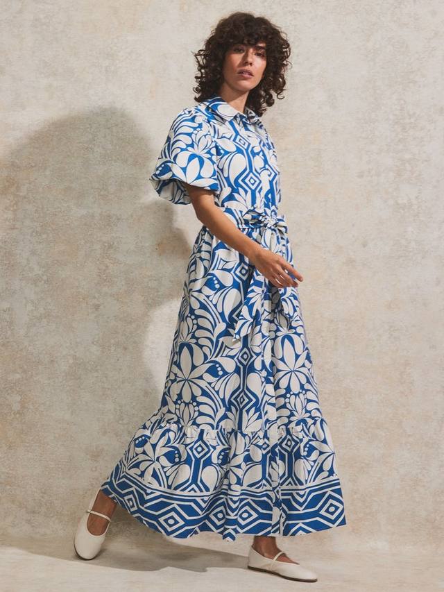 Платье-рубашка с плиточным принтом Ro&Zo, синий
Платье-рубашка с плиточным принтом Ro&Zo, синий