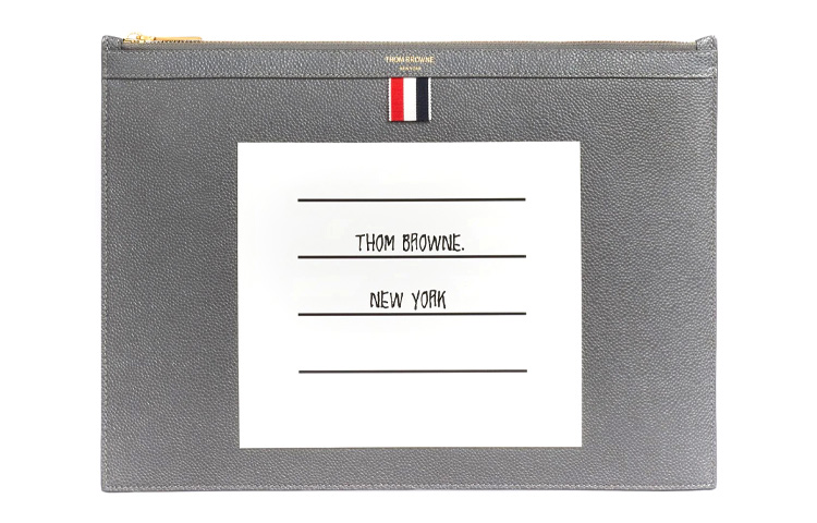 THOM BROWNE Женская папка для документов из телячьей кожи среднего размера темно-серого цвета 
THOM BROWNE Женская папка для документов из телячьей кожи среднего размера темно-серого цвета