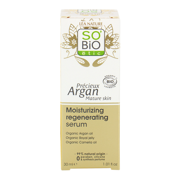 Увлажняющая и восстанавливающая сыворотка для зрелой кожи, 30 мл So'Bio Etic Precieux argan
Увлажняющая и восстанавливающая сыворотка для зрелой кожи, 30 мл So'Bio Etic Precieux argan