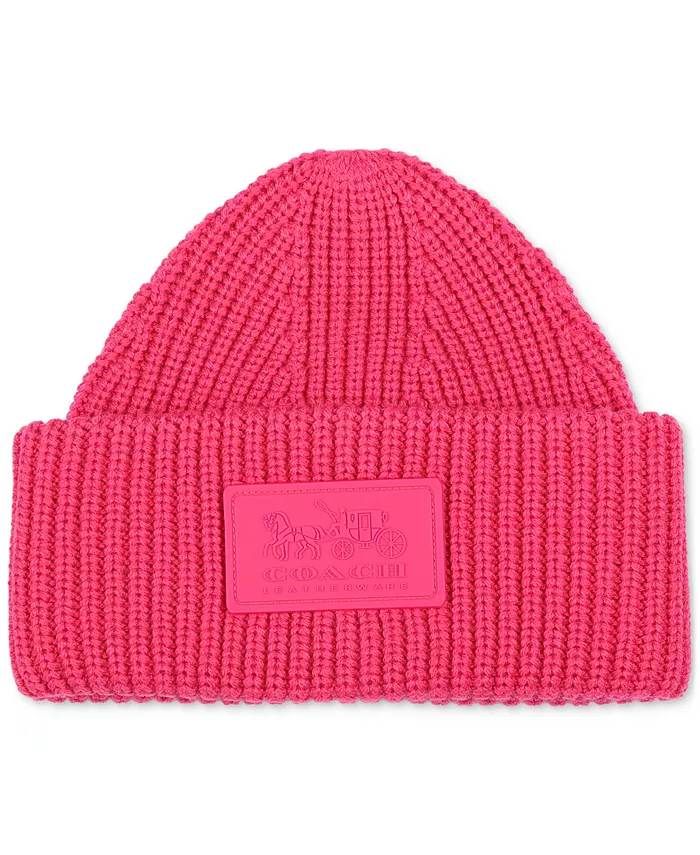 Женская классическая ребристая шапка-бини с тональными нашивками-манжетами COACH, розовый
Женская классическая ребристая шапка-бини с тональными нашивками-манжетами COACH, розовый