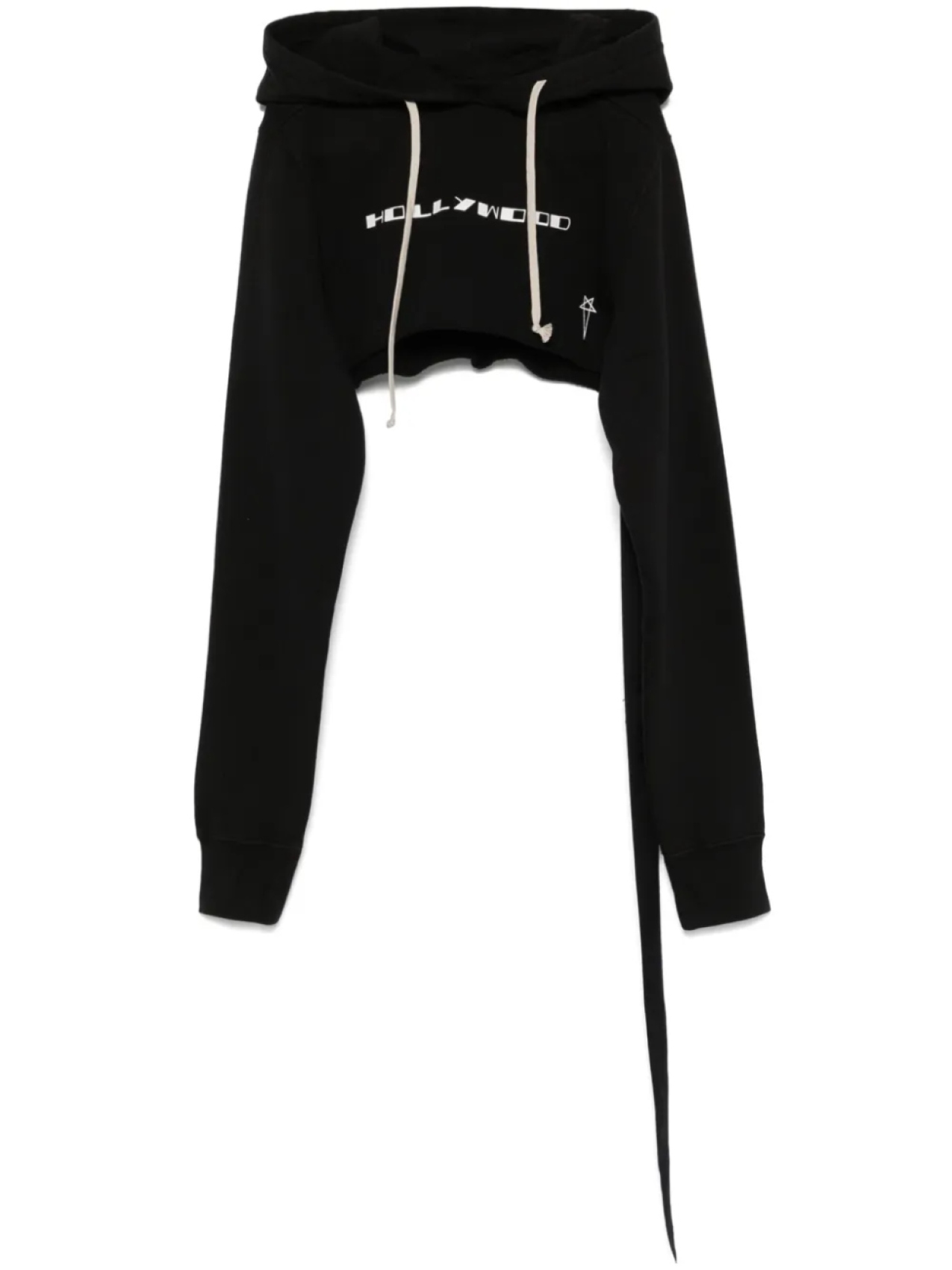 Укороченная толстовка с капюшоном Rick Owens DRKSHDW felpa, черный 
Укороченная толстовка с капюшоном Rick Owens DRKSHDW felpa, черный