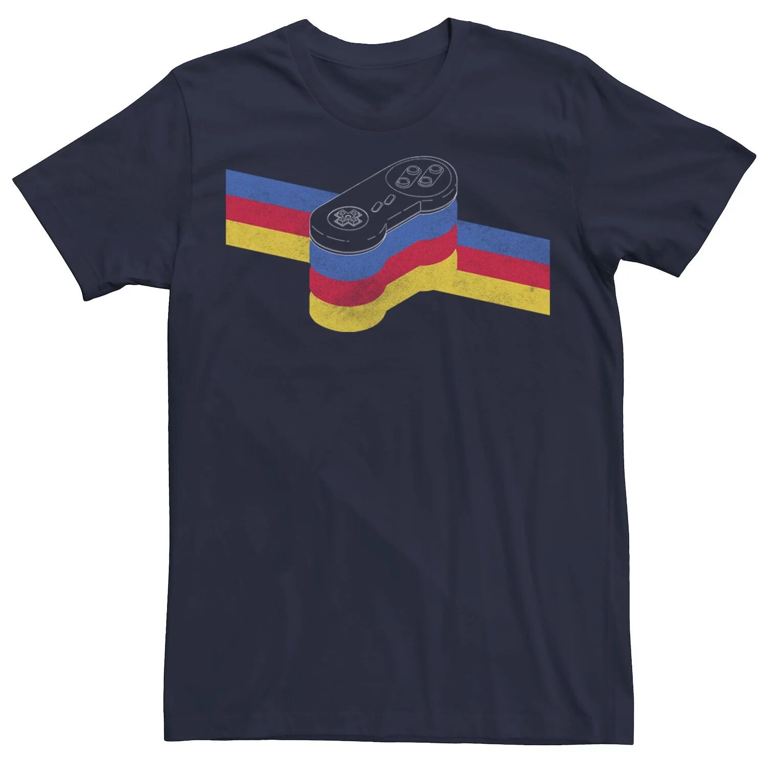 Мужская радужная футболка в полоску с контроллером Nintendo SNES Licensed Character 
Мужская радужная футболка в полоску с контроллером Nintendo SNES Licensed Character