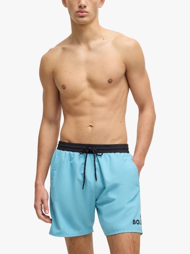 Переработанные плавательные шорты с логотипом HUGO BOSS, цвет Blue/Black
Переработанные плавательные шорты с логотипом HUGO BOSS, цвет Blue/Black