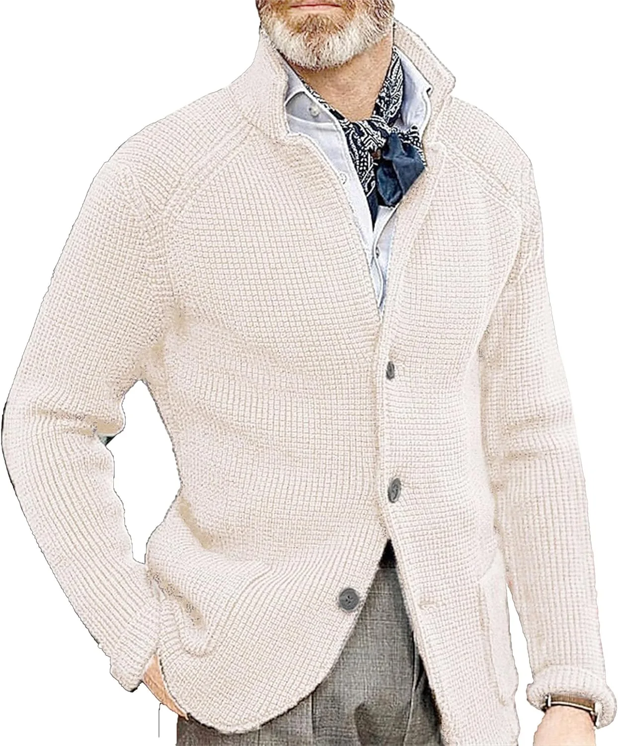 Мужской кардиган с воротником стойкой, вязаный Maiyifu-GJ
Мужской кардиган с воротником стойкой, вязаный Maiyifu-GJ