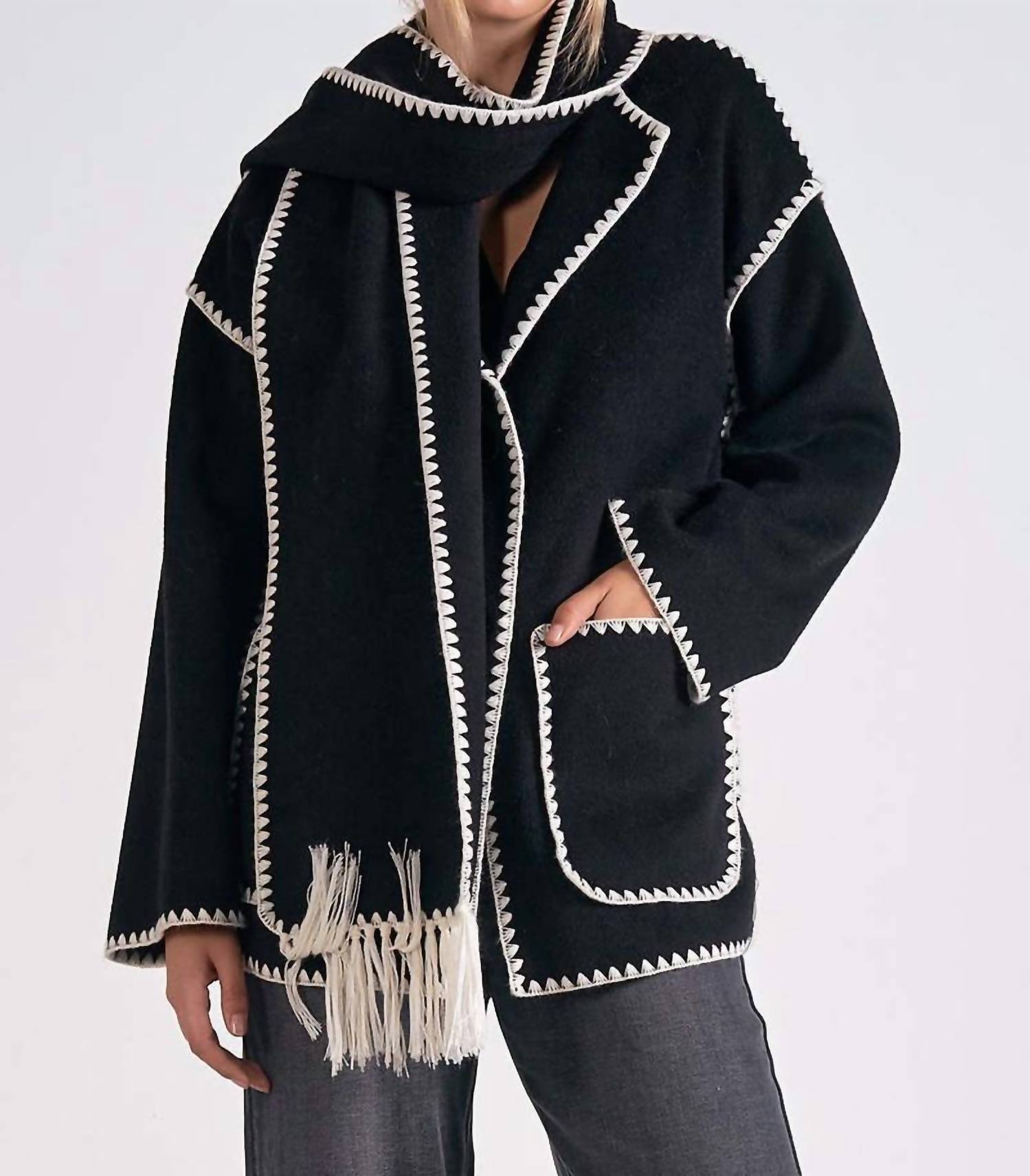 Куртка с верхней строчкой в черном цвете ELAN
Куртка с верхней строчкой в черном цвете ELAN