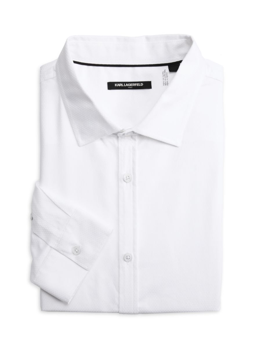 Рубашка современного кроя из жаккардового узора Honeycomb Karl Lagerfeld Paris, белый
Рубашка современного кроя из жаккардового узора Honeycomb Karl Lagerfeld Paris, белый