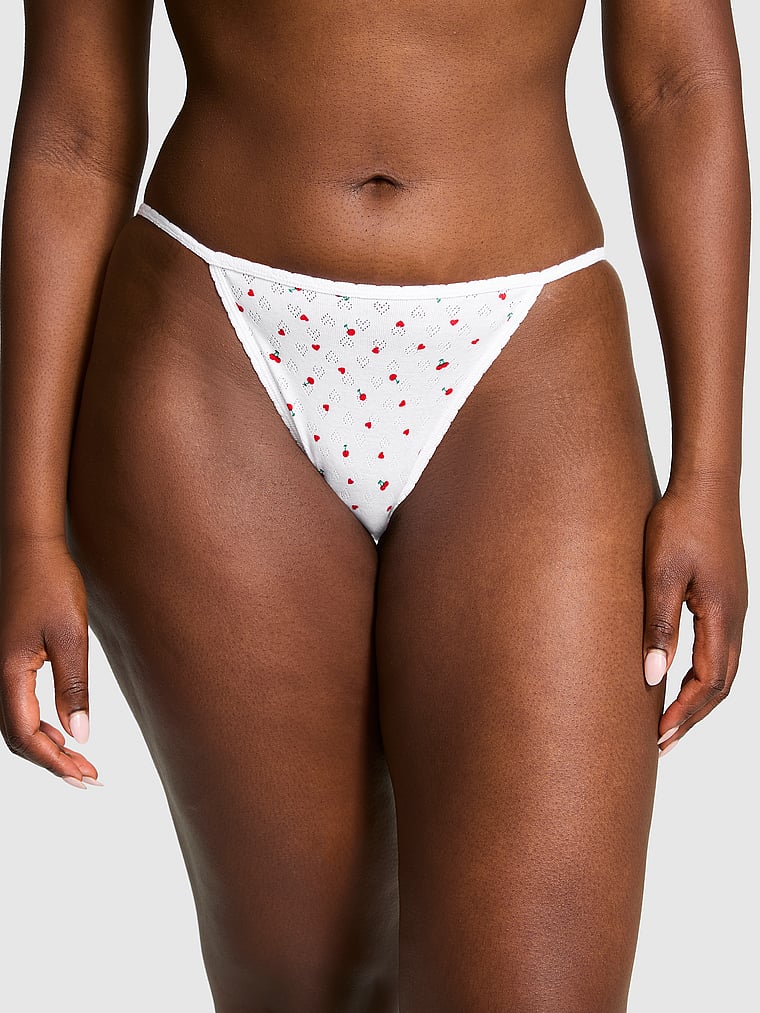 Трусики-Бикини из хлопковых стрингов Pink, heart pointelle white cherry heart print
Трусики-Бикини из хлопковых стрингов Pink, heart pointelle white cherry heart print