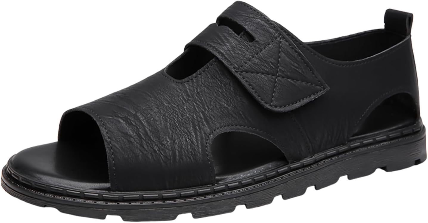 Мужские кожаные сандалии ENJGU, модные, дышащие, с вырезами, для улицы, с открытым носком, регулируемыми ремешками на щиколотке, пляжные сандалии, противоскользящие, мягкие и удобные, для бизнеса и отдыха, черный
Мужские кожаные сандалии ENJGU, модные, дышащие, с вырезами, для улицы, с открытым носком, регулируемыми ремешками на щиколотке, пляжные сандалии, противоскользящие, мягкие и удобные, для бизнеса и отдыха, черный