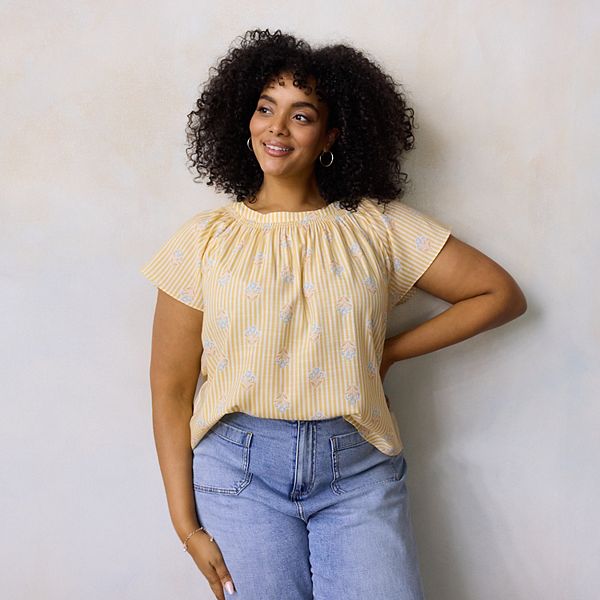 Плюс сайз топ с присборенным вырезом и завязкой Lc Lauren Conrad, Ylw Syd Blooms Stripe
Плюс сайз топ с присборенным вырезом и завязкой Lc Lauren Conrad, Ylw Syd Blooms Stripe