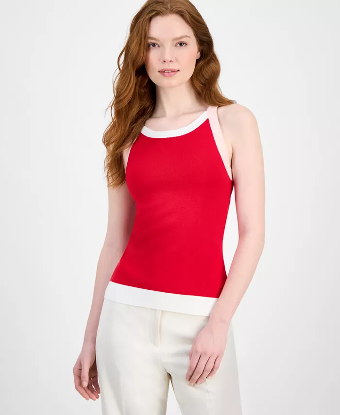 Женский топ без рукавов в рубчик с цветными блоками T Tahari, красный
Женский топ без рукавов в рубчик с цветными блоками T Tahari, красный