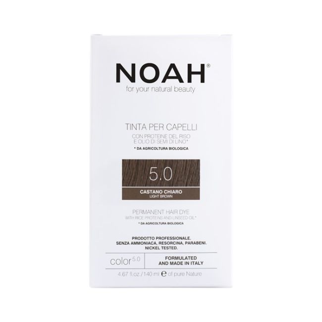 Стойкая краска для волос Tinta per capelli. Noah, цвет 5.0 light brown, 140 мл
Стойкая краска для волос Tinta per capelli. Noah, цвет 5.0 light brown, 140 мл