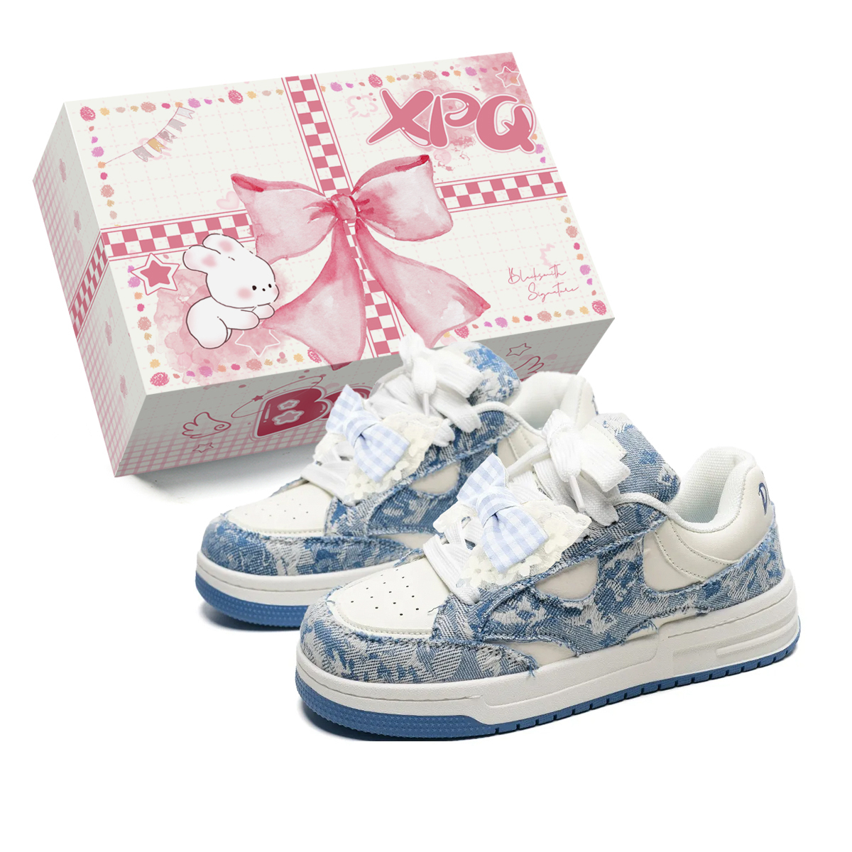 XPQ Антискользящие и износостойкие низкие скейтерские кроссовки унисекс с голубой бантиковой коробкой, цвет White Blue Bowknot Box
XPQ Антискользящие и износостойкие низкие скейтерские кроссовки унисекс с голубой бантиковой коробкой, цвет White Blue Bowknot Box