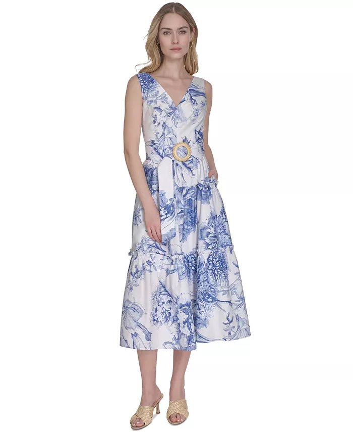 Женское бельевое хлопковое платье без рукавов с поясом Vince Camuto, синий
Женское бельевое хлопковое платье без рукавов с поясом Vince Camuto, синий