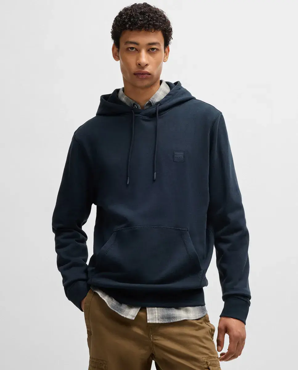 Толстовка из хлопкового флиса с нашивкой-логотипом Boss, темно-синий
Толстовка из хлопкового флиса с нашивкой-логотипом Boss, темно-синий