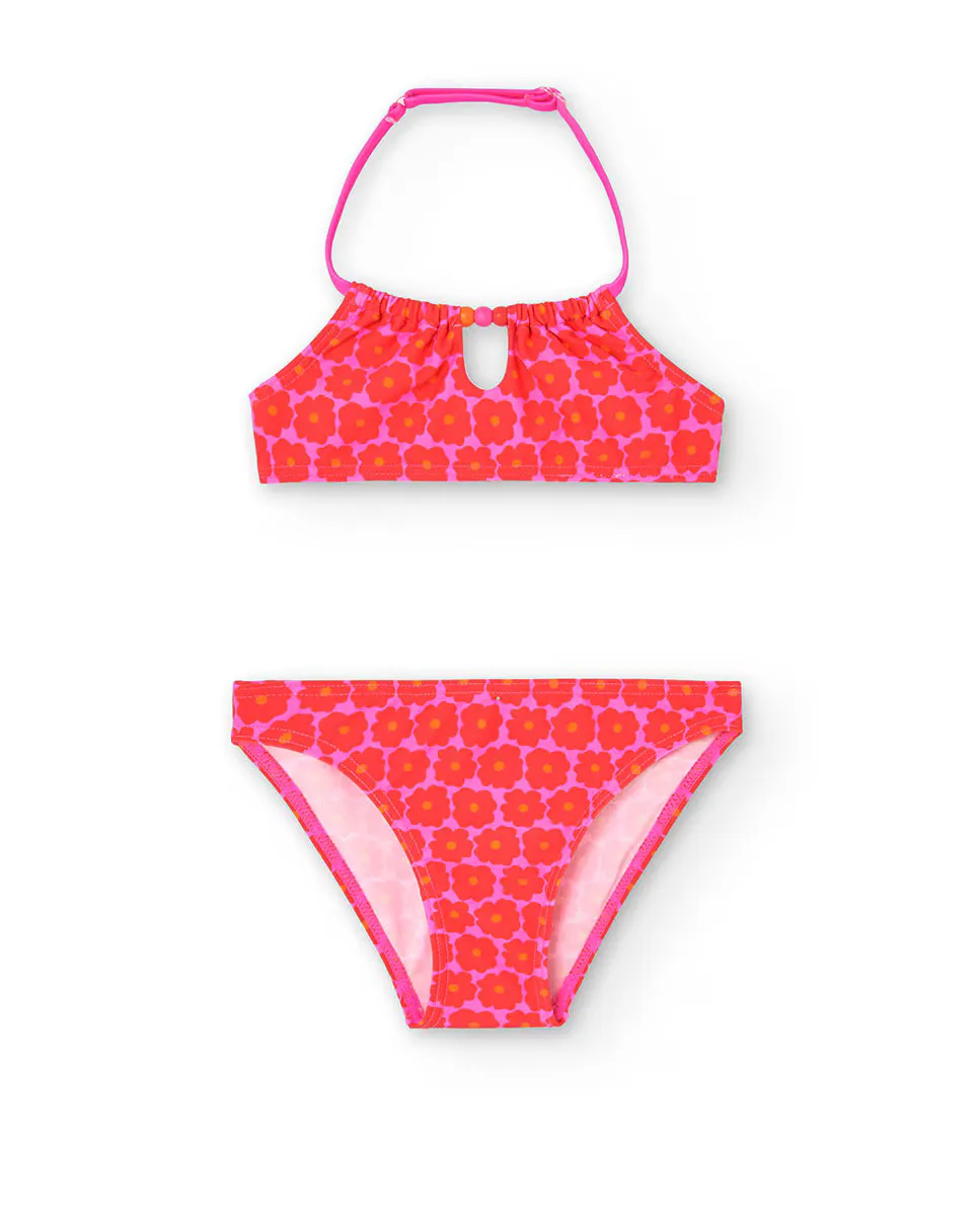 Детский бикини с цветочным принтом и халтером Boboli, красный
Детский бикини с цветочным принтом и халтером Boboli, красный