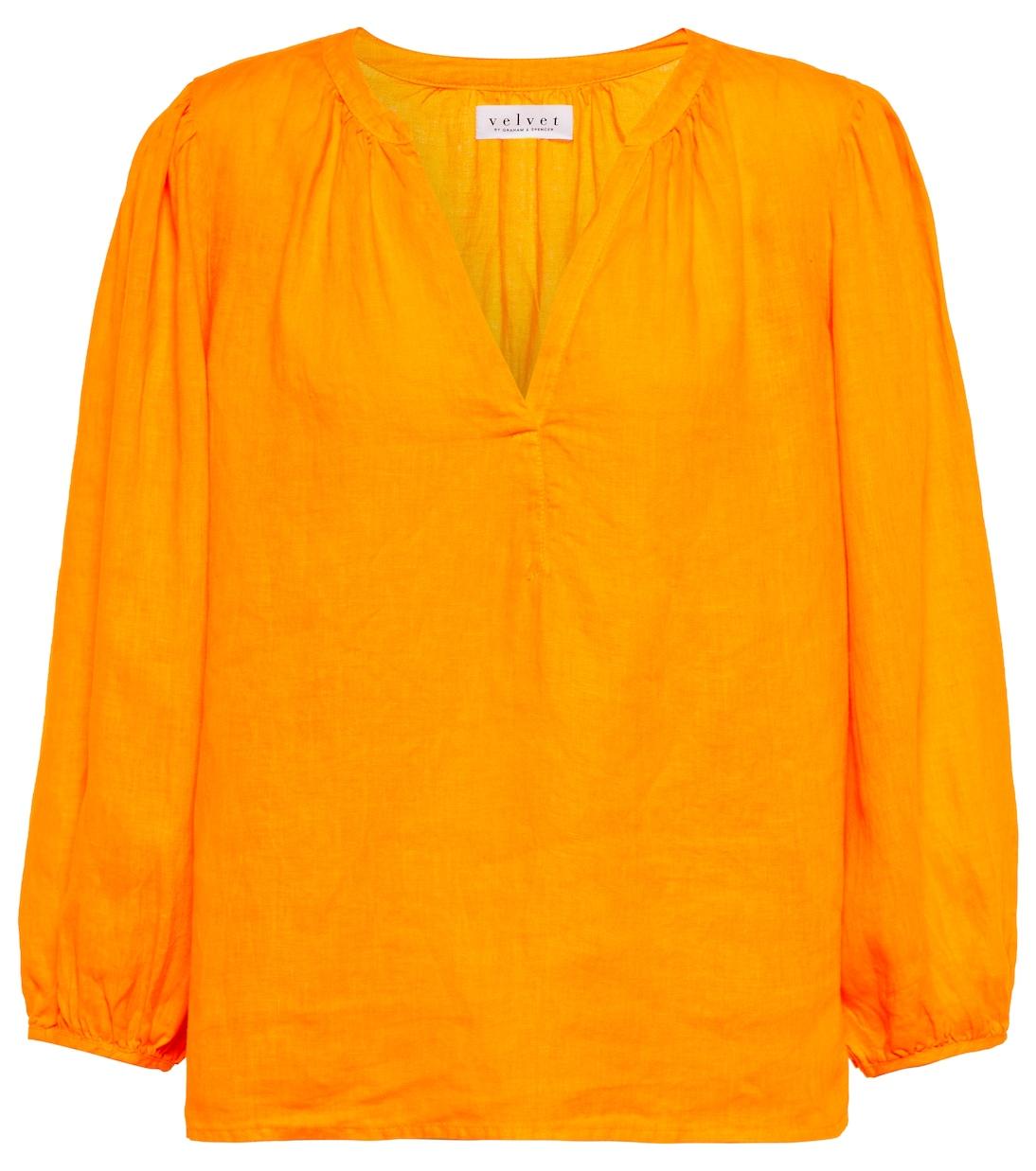 Льняная блузка Илеана Velvet, оранжевый
Льняная блузка Илеана Velvet, оранжевый
