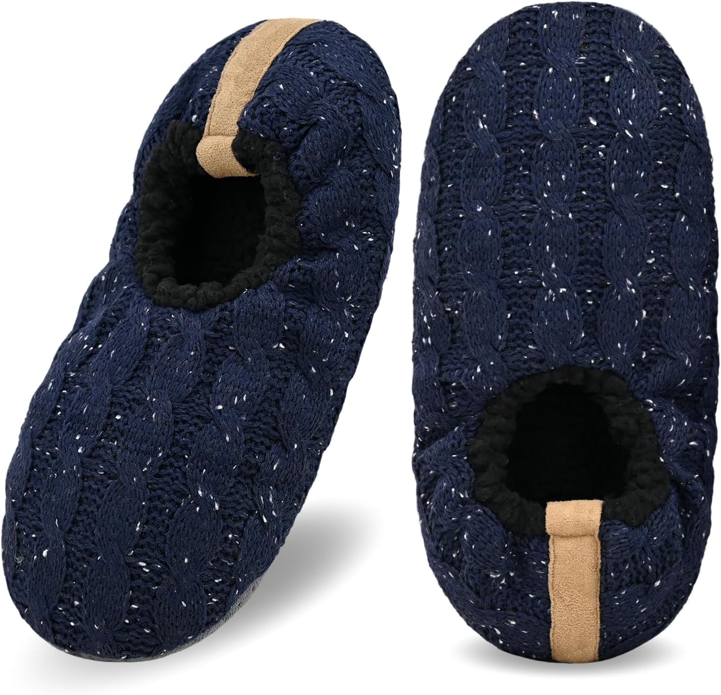 Мужские носки-тапочки DICUIRD с нескользящей подошвой, теплые домашние носки с захватами для мужчин, пушистые вязаные тапочки, темно-синий
Мужские носки-тапочки DICUIRD с нескользящей подошвой, теплые домашние носки с захватами для мужчин, пушистые вязаные тапочки, темно-синий