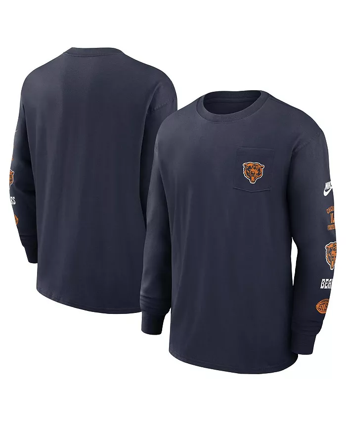 Мужская синяя футболка Chicago Bears Rewind Heavy Max 90 с длинным рукавом и карманом Nike
Мужская синяя футболка Chicago Bears Rewind Heavy Max 90 с длинным рукавом и карманом Nike