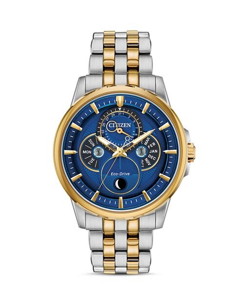 Часы-браслет Calendrier Moonphase с двухцветными звеньями, 44 мм Citizen, цвет Multi
Часы-браслет Calendrier Moonphase с двухцветными звеньями, 44 мм Citizen, цвет Multi