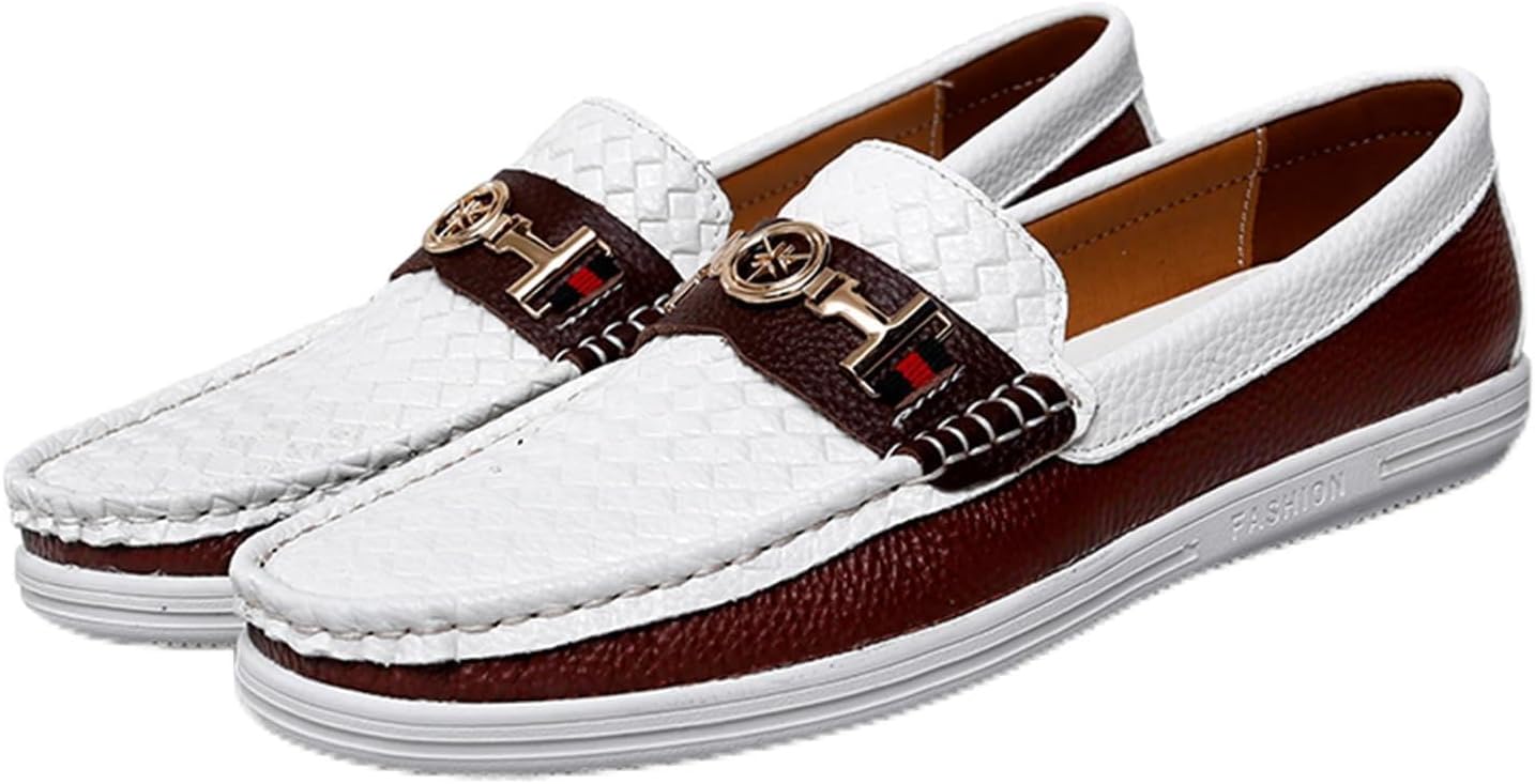 Мужские модные лоферы белого и черного цвета с плетеным узором, двухцветные кожаные лоферы на платформе, мокасины-слипоны с металлической пряжкой, комфортной подошвой, повседневные и нарядные ботинки в стиле лодочек Dacnakby
Мужские модные лоферы белого и черного цвета с плетеным узором, двухцветные кожаные лоферы на платформе, мокасины-слипоны с металлической пряжкой, комфортной подошвой, повседневные и нарядные ботинки в стиле лодочек Dacnakby