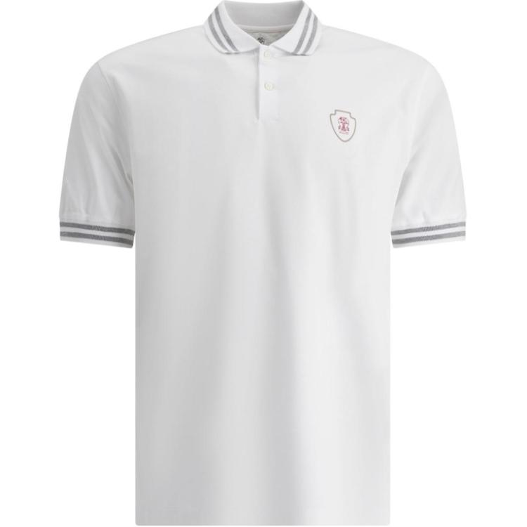 Поло с коротким рукавом и принтом логотипа Brunello Cucinelli, белый
Поло с коротким рукавом и принтом логотипа Brunello Cucinelli, белый