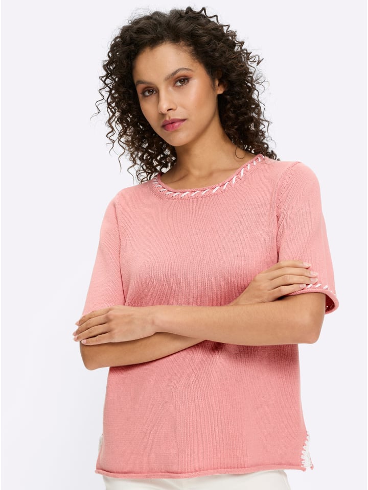 Свитер с короткими рукавами цвета розового кварца и белого Heine
Свитер с короткими рукавами цвета розового кварца и белого Heine