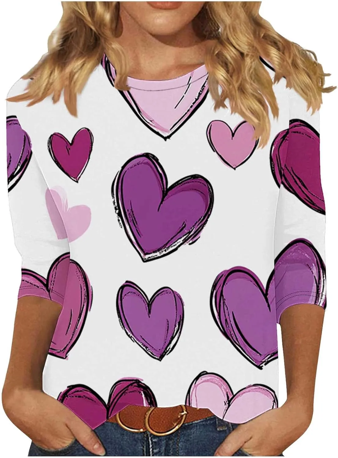 Топ женский Valentine's Print, 3/4 рукава, свободный крой
Топ женский Valentine's Print, 3/4 рукава, свободный крой