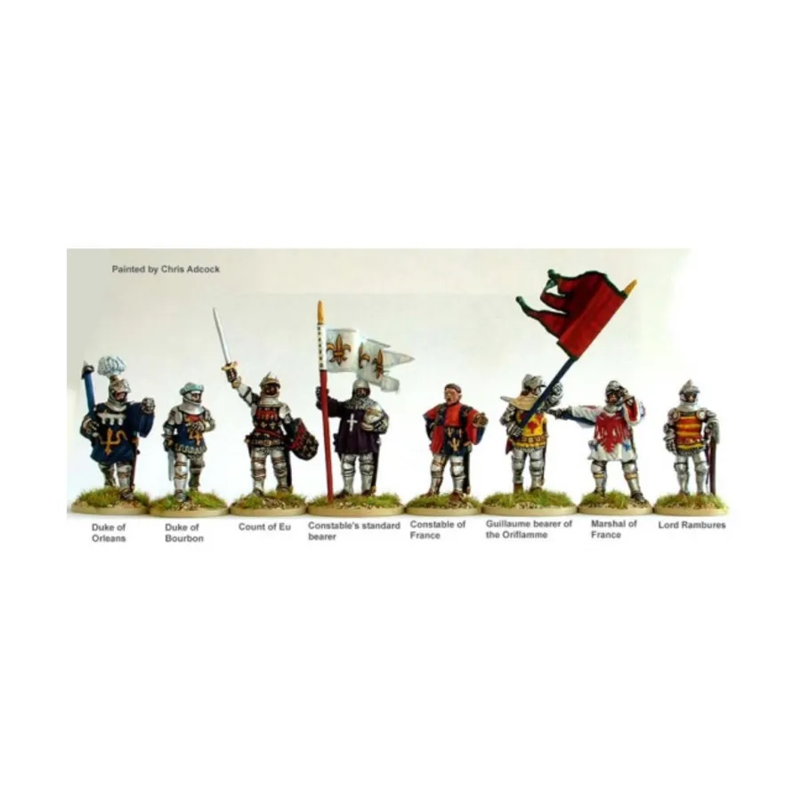 Французское верховное командование в Азенкуре пешком, Historical Miniatures - Agincourt to Orleans (28mm)
Французское верховное командование в Азенкуре пешком, Historical Miniatures - Agincourt to Orleans (28mm)