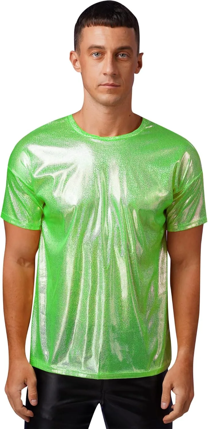 Мужская футболка с коротким рукавом Easyforever с блестками для вечеринок
Мужская футболка с коротким рукавом Easyforever с блестками для вечеринок