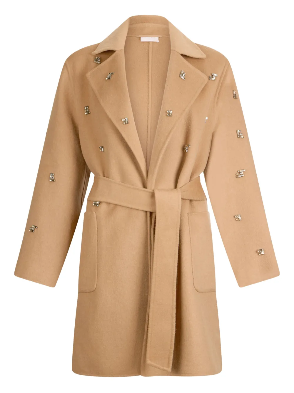 Шерстяное пальто с вышивкой, украшенной драгоценными камнями LIU JO, коричневый
Шерстяное пальто с вышивкой, украшенной драгоценными камнями LIU JO, коричневый