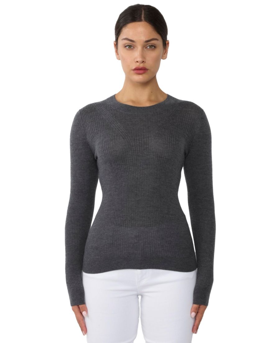 Женский свитер из кашемира и шелка в рубчик с круглым вырезом, плотной вязки JENNIE LIU, Slate
Женский свитер из кашемира и шелка в рубчик с круглым вырезом, плотной вязки JENNIE LIU, Slate