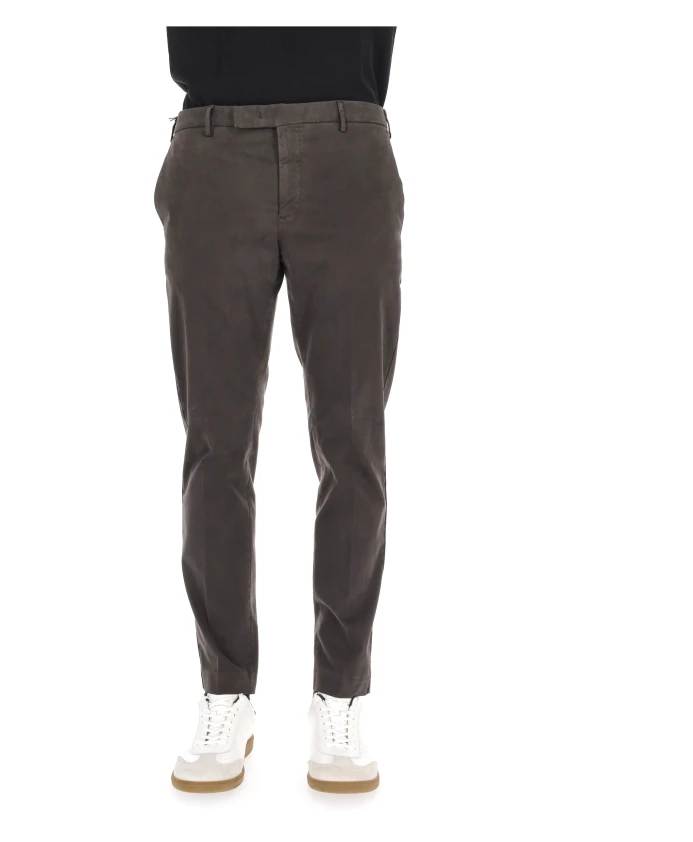 Коричневые хлопковые брюки приталенного кроя Pt Torino, коричневый
Коричневые хлопковые брюки приталенного кроя Pt Torino, коричневый