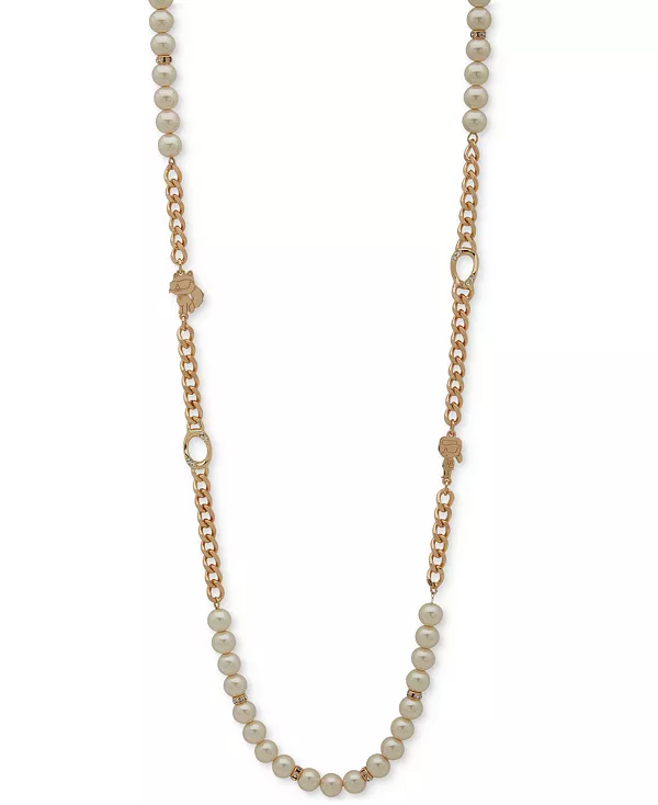 Ожерелье из золотистого паве, искусственного жемчуга и цепочки панцирного плетения длиной 36 дюймов Karl Lagerfeld Paris, peal
Ожерелье из золотистого паве, искусственного жемчуга и цепочки панцирного плетения длиной 36 дюймов Karl Lagerfeld Paris, peal