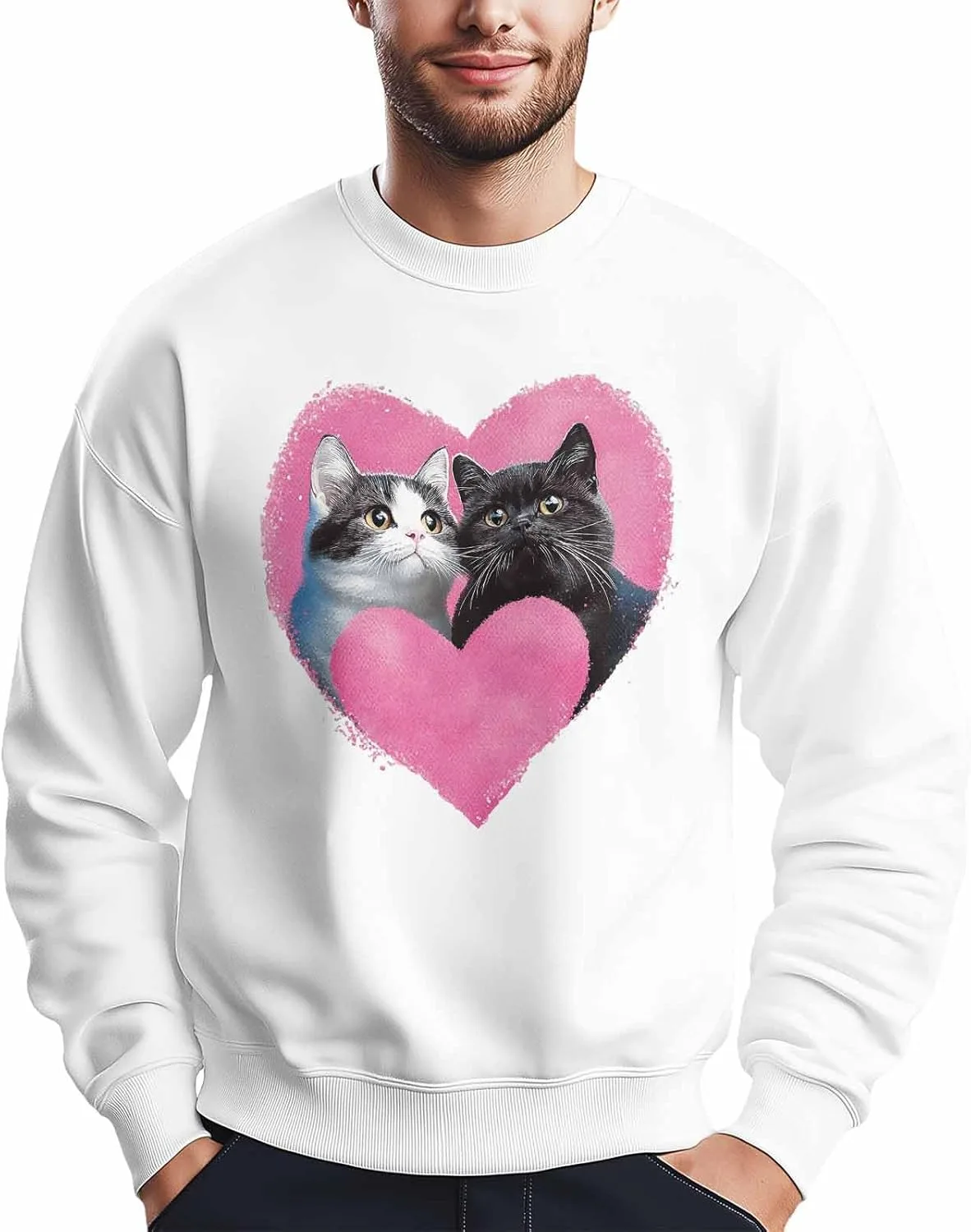 Мужской свитшот с принтом кота в розовых тонах, черно-белый, Crewneck Winvebermior
Мужской свитшот с принтом кота в розовых тонах, черно-белый, Crewneck Winvebermior