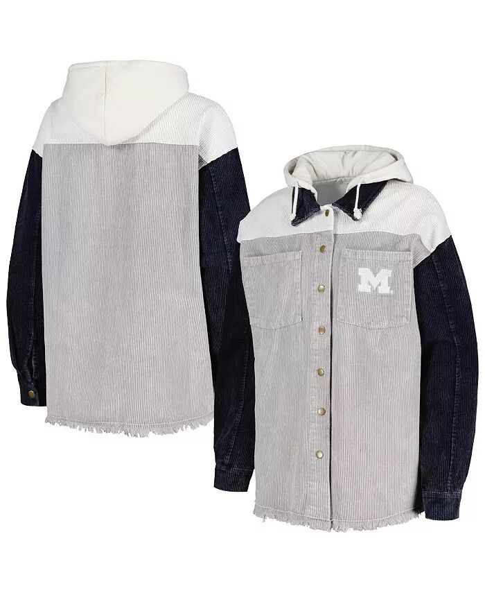 Женская серая состаренная куртка Michigan Wolverines в винтажном стиле из вельвета с капюшоном на кнопках Gameday Couture
Женская серая состаренная куртка Michigan Wolverines в винтажном стиле из вельвета с капюшоном на кнопках Gameday Couture