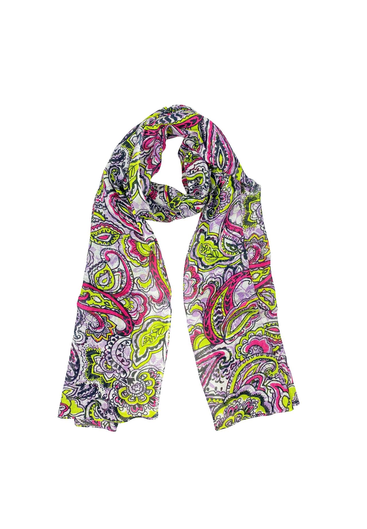 Яркий шарф Grashopper с узором пейсли Collezione alessandro, белый 
Яркий шарф Grashopper с узором пейсли Collezione alessandro, белый