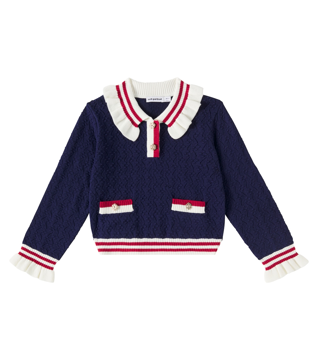 Свитер с рюшами Self-Portrait Kids, темно-синий
Свитер с рюшами Self-Portrait Kids, темно-синий