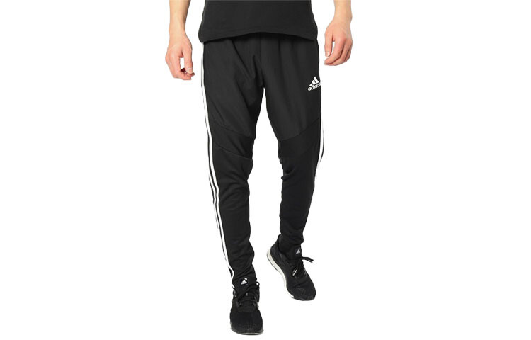 Трикотажные спортивные штаны мужские черные Adidas, черный 
Трикотажные спортивные штаны мужские черные Adidas, черный