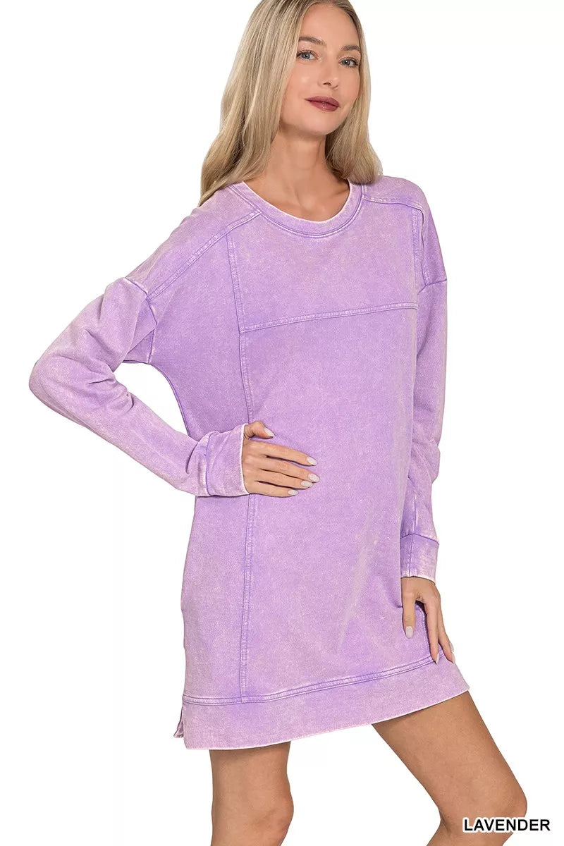Платье из французского махрового трикотажа с эффектом кислотной стирки и карманами TRUEDAMES, лавандовый
Платье из французского махрового трикотажа с эффектом кислотной стирки и карманами TRUEDAMES, лавандовый