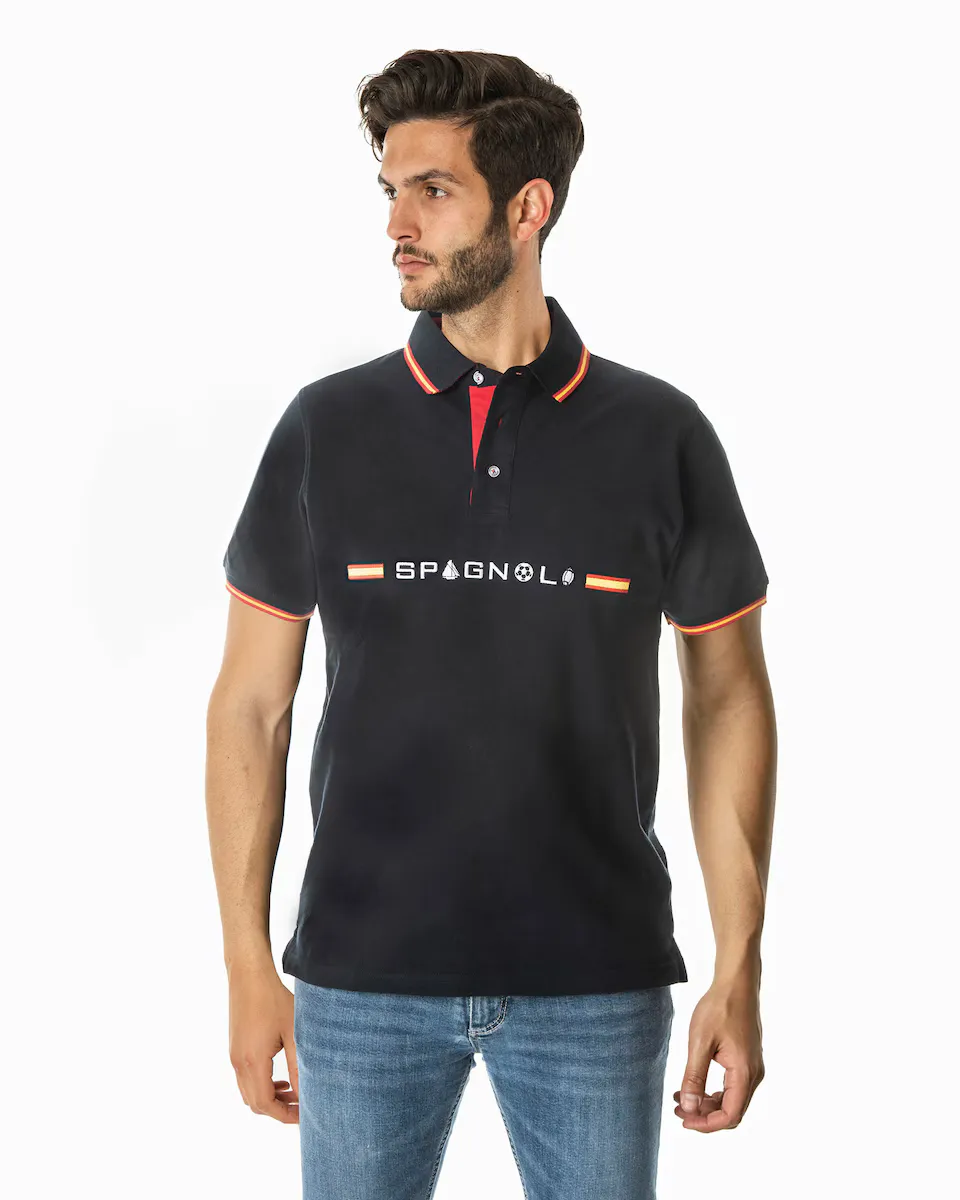 Мужская темно-синяя рубашка поло с короткими рукавами Spagnolo, темно-синий
Мужская темно-синяя рубашка поло с короткими рукавами Spagnolo, темно-синий