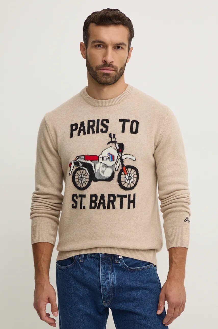 Шерстяной свитер MC2 Saint Barth, бежевый
Шерстяной свитер MC2 Saint Barth, бежевый