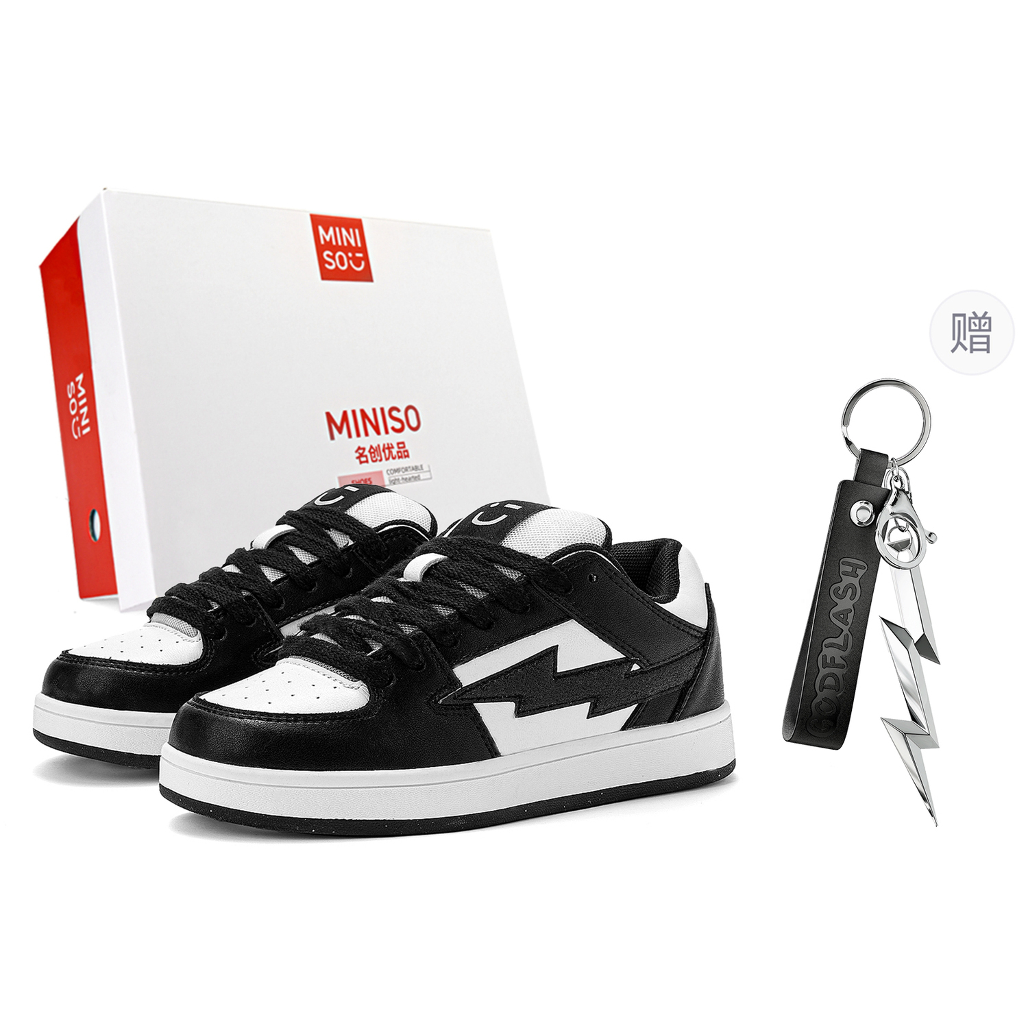 MINISO Лайтнинг М серия лоу топ скейтборд обувь унисекс белый черный с брелоком, цвет White Black (with Keychain)
MINISO Лайтнинг М серия лоу топ скейтборд обувь унисекс белый черный с брелоком, цвет White Black (with Keychain)